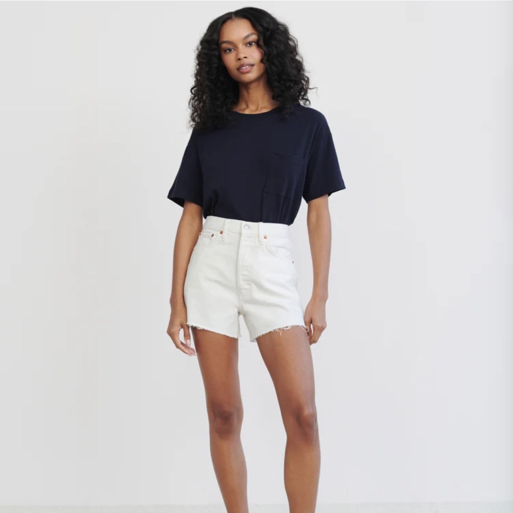 RE/DONE‎ Low Slung Shorts Vintage White Denim Women’s Size 27 NWT